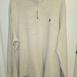 Authentic Polo Ralph Lauren Heather Oat Quarter-Zip Pullover | Size XL